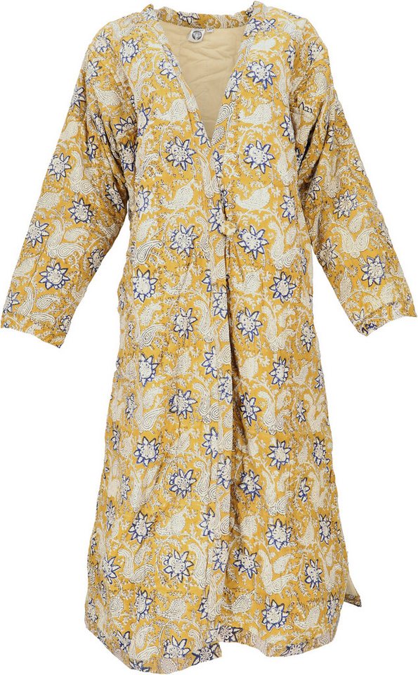 Guru-Shop Kimono Gesteppter Morgenmantel, Hausmantel, Kimono -.., alternative Bekleidung von Guru-Shop