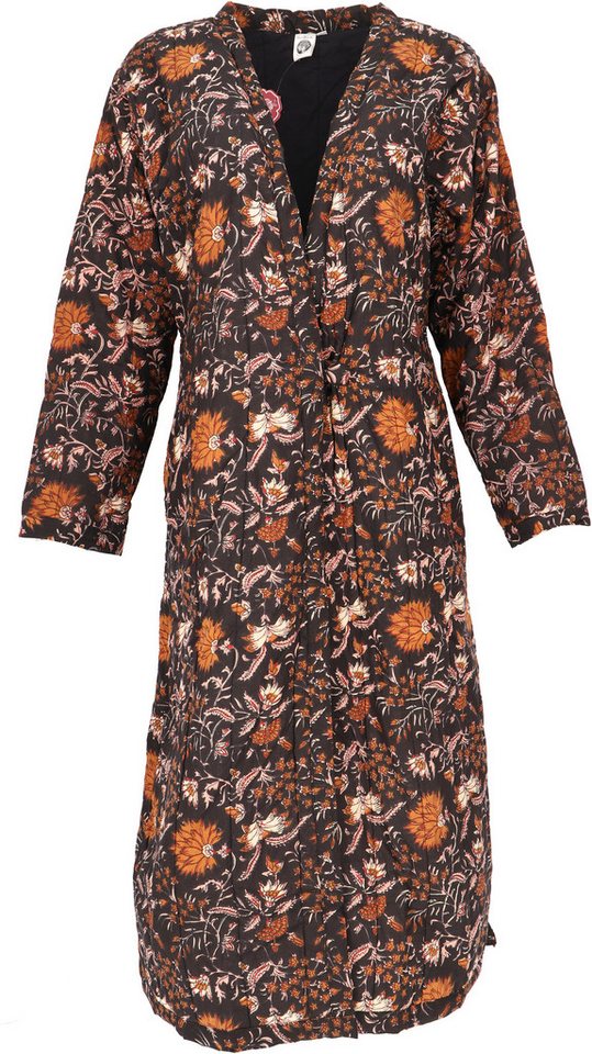 Guru-Shop Kimono Gesteppter Morgenmantel, Hausmantel, Kimono -.., alternative Bekleidung von Guru-Shop