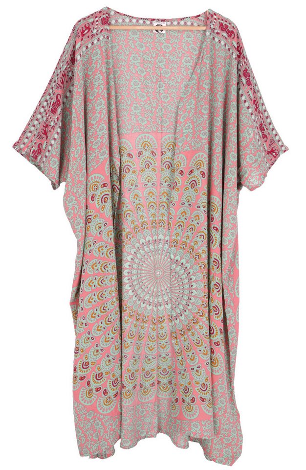 Guru-Shop Kimono Leichter Sommer Kimono, Umhang, Strandkleid mit.., alternative Bekleidung von Guru-Shop
