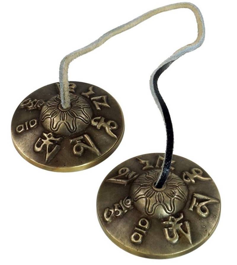 Guru-Shop Klangchakra Zimbel Paar mit Ornament, Tibetisache Zimbel von Guru-Shop