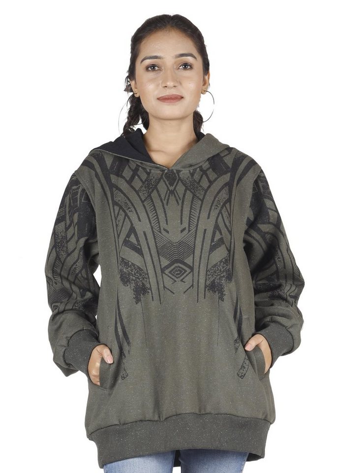 Guru-Shop Langjacke Goa Festival Hoody mit Tribal Print,.. alternative Bekleidung von Guru-Shop