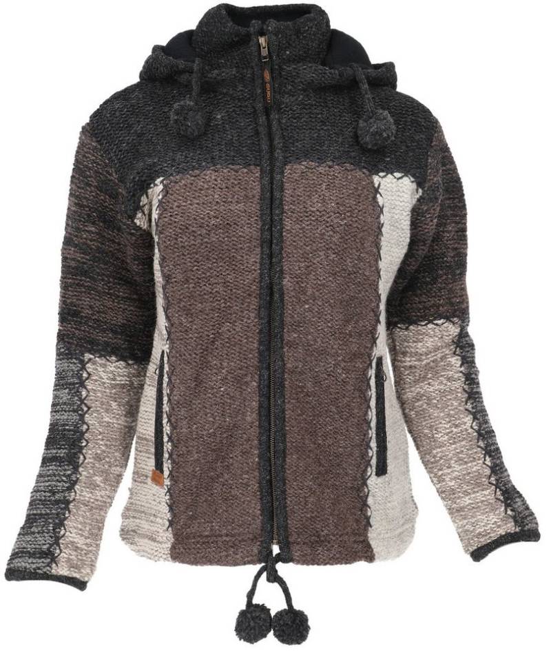 Guru-Shop Langjacke Kuschelige gefütterte Strickjacke, Damenjacke,.. von Guru-Shop
