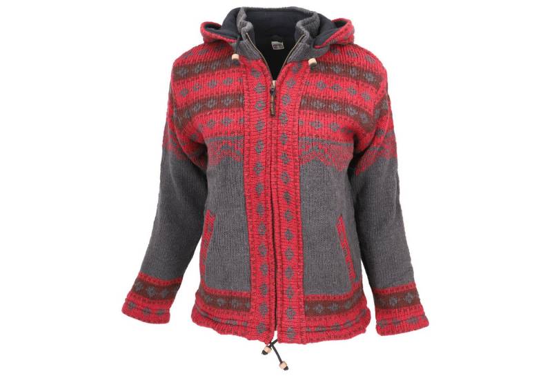 Guru-Shop Langjacke Kuschelige gefütterte Strickjacke, Damenjacke,.. von Guru-Shop