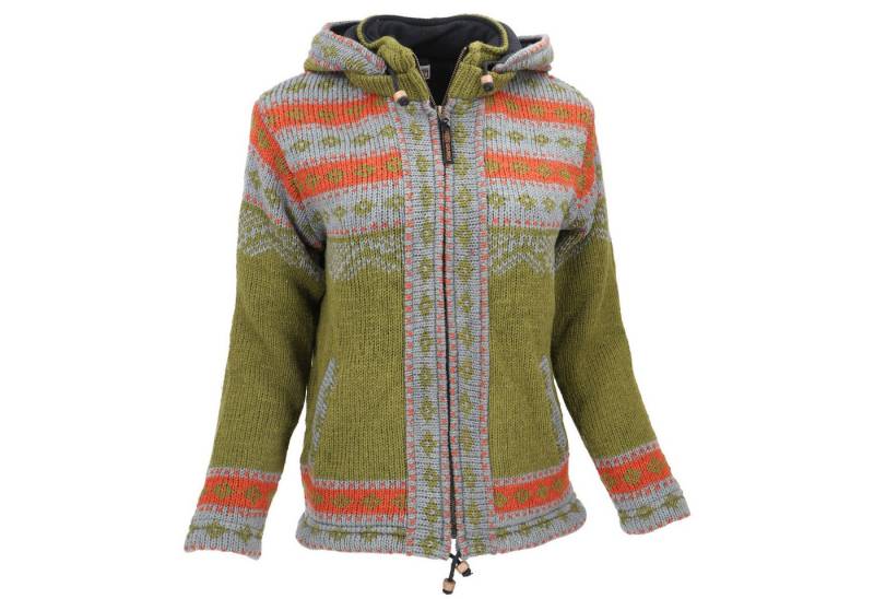 Guru-Shop Langjacke Kuschelige gefütterte Strickjacke, Damenjacke,.. von Guru-Shop