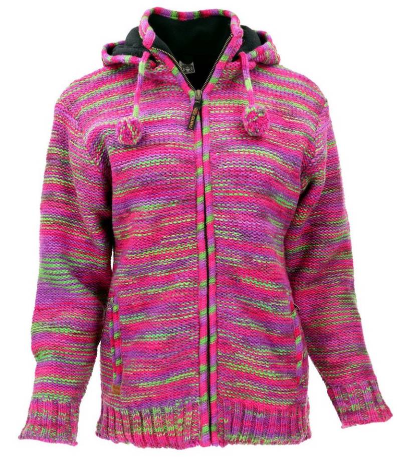 Guru-Shop Langjacke Kuschelige gefütterte Strickjacke, Damenjacke,.. von Guru-Shop