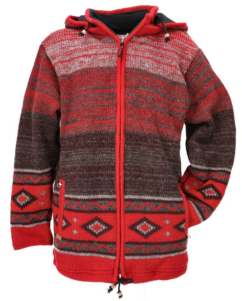 Guru-Shop Langjacke Kuschelige gefütterte Unisex Strickjacke,.. alternative Bekleidung von Guru-Shop