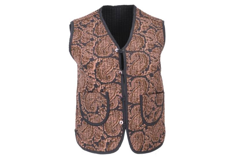 Guru-Shop Langjacke Steppweste, Blockdruck Boho Weste - braun alternative Bekleidung Guru-Shop Langjacke Steppweste, Blockdruck Boho Weste - braun alternative Bekleidung von Guru-Shop