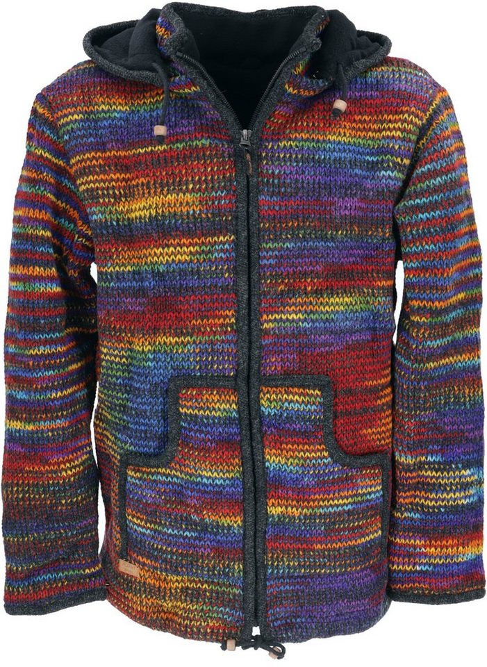 Guru-Shop Langjacke Strickjacke Wolljacke Nepaljacke - Modell 13 alternative Bekleidung von Guru-Shop