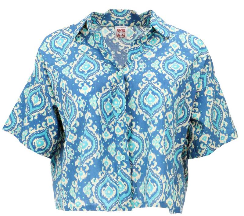 Guru-Shop Longbluse Boho Blusentop, Basic Kurzarmbluse, weite.. alternative Bekleidung von Guru-Shop