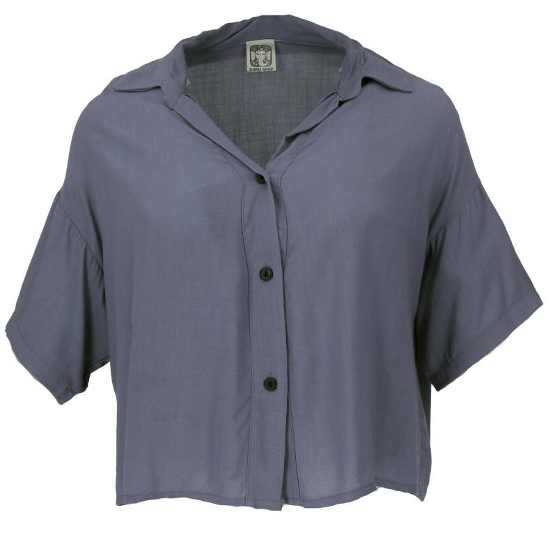 Guru-Shop Longbluse Boho Blusentop, Basic Kurzarmbluse, weite.. alternative Bekleidung von Guru-Shop
