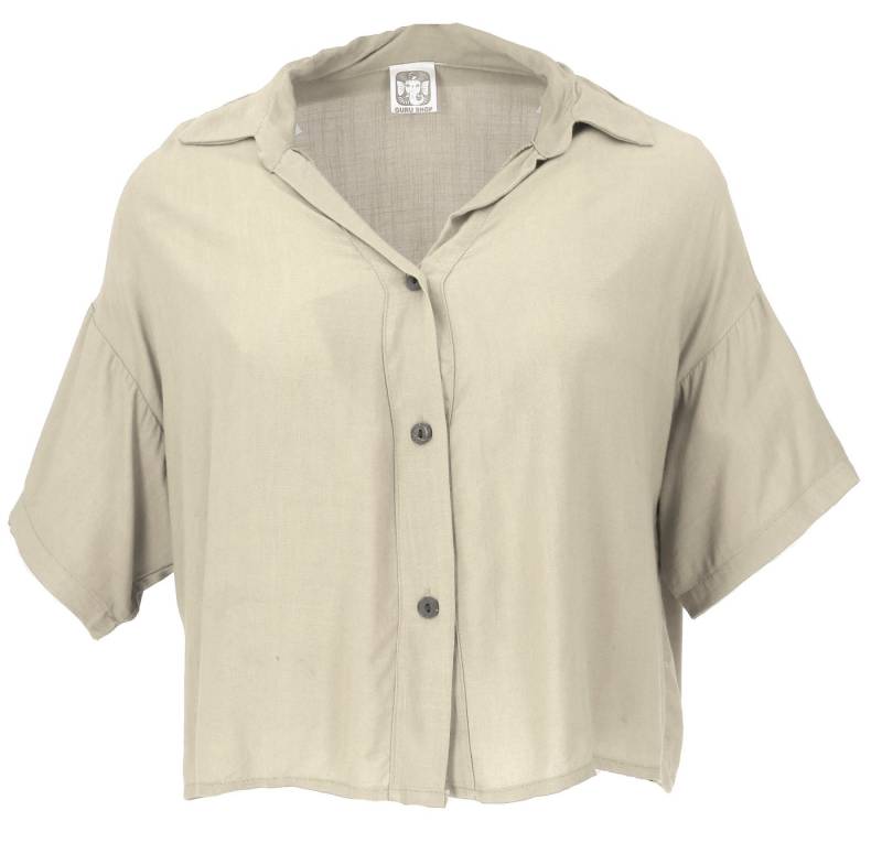 Guru-Shop Longbluse Boho Blusentop, Basic Kurzarmbluse, weite.. alternative Bekleidung von Guru-Shop