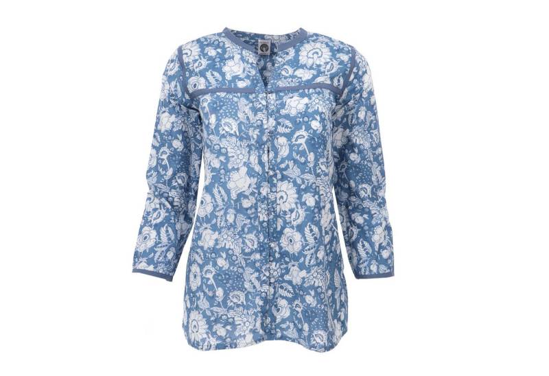 Guru-Shop Longbluse Handbedruckte Bohobluse, luftige Baumwollbluse.. alternative Bekleidung von Guru-Shop