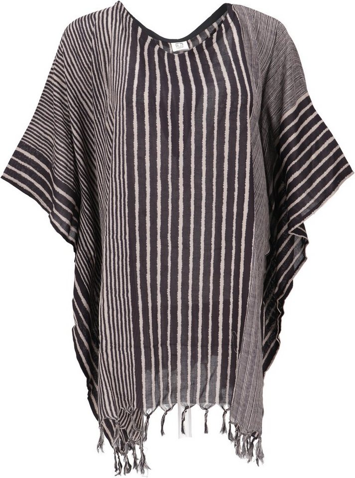 Guru-Shop Longbluse Kaftan, Ibiza-Style Tunika, gestreifter.. alternative Bekleidung von Guru-Shop