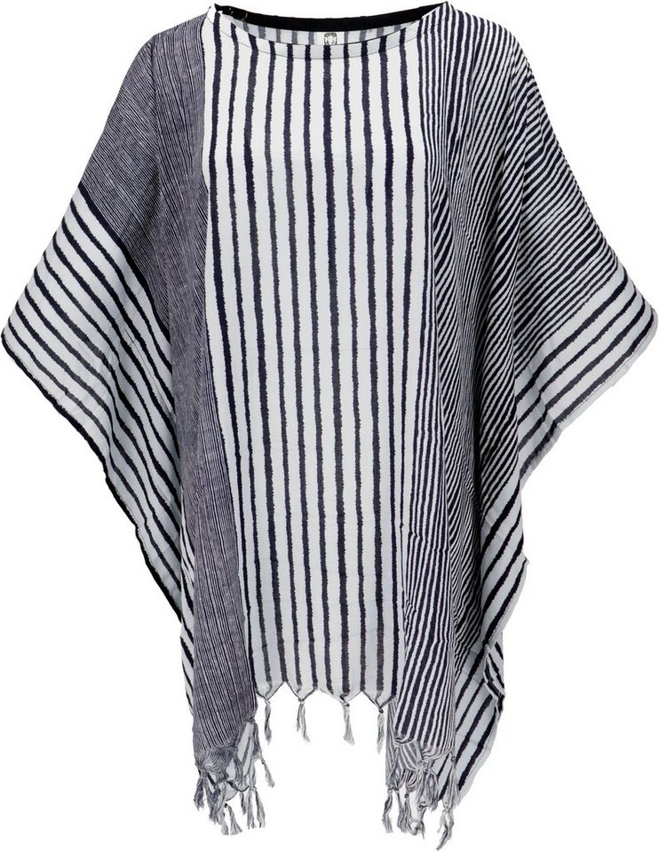 Guru-Shop Longbluse Kaftan, Ibiza-Style Tunika, gestreifter.. alternative Bekleidung von Guru-Shop