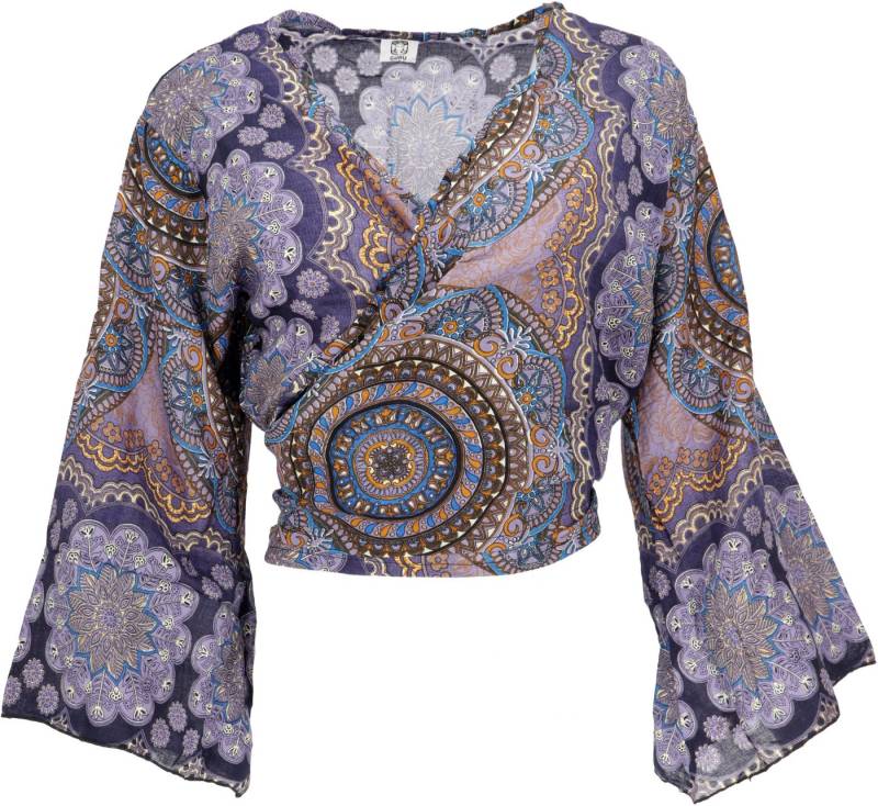 Guru-Shop Longbluse Kurztop, Boho Blusentop, Wickeltop, Wickelbluse.. alternative Bekleidung Guru-Shop Longbluse Kurztop, Boho Blusentop, Wickeltop, Wickelbluse.. alternative Bekleidung von Guru-Shop