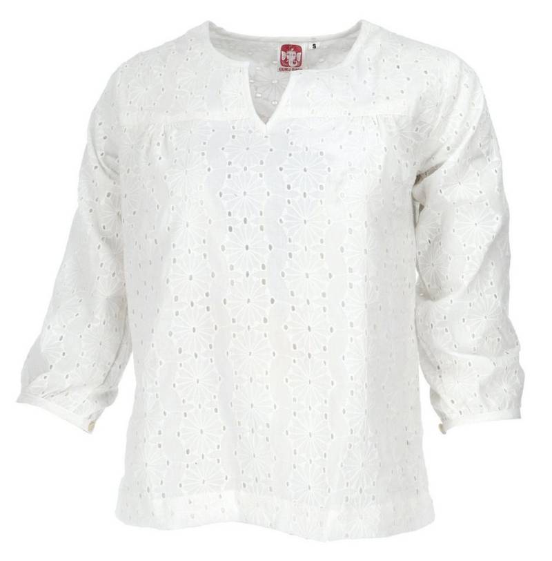 Guru-Shop Longbluse Leichte Baumwollbluse, bestickte Boho.. alternative Bekleidung von Guru-Shop