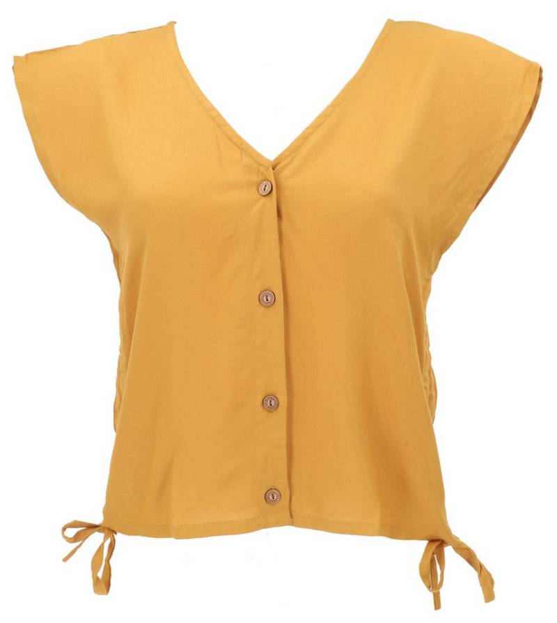 Guru-Shop Longbluse Luftiges Boho Blusentop, Basic Sommertop mit.. alternative Bekleidung von Guru-Shop