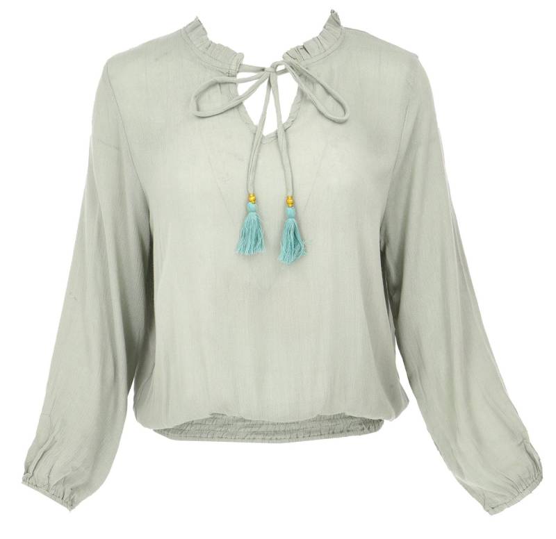 Guru-Shop Longbluse Schlupfpbluse Boho chic, luftige Langarmbluse -.. alternative Bekleidung von Guru-Shop