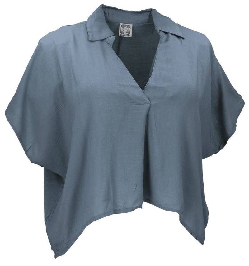 Guru-Shop Longbluse Weites Boho Blusentop mit Fledermausärmeln,.. alternative Bekleidung von Guru-Shop