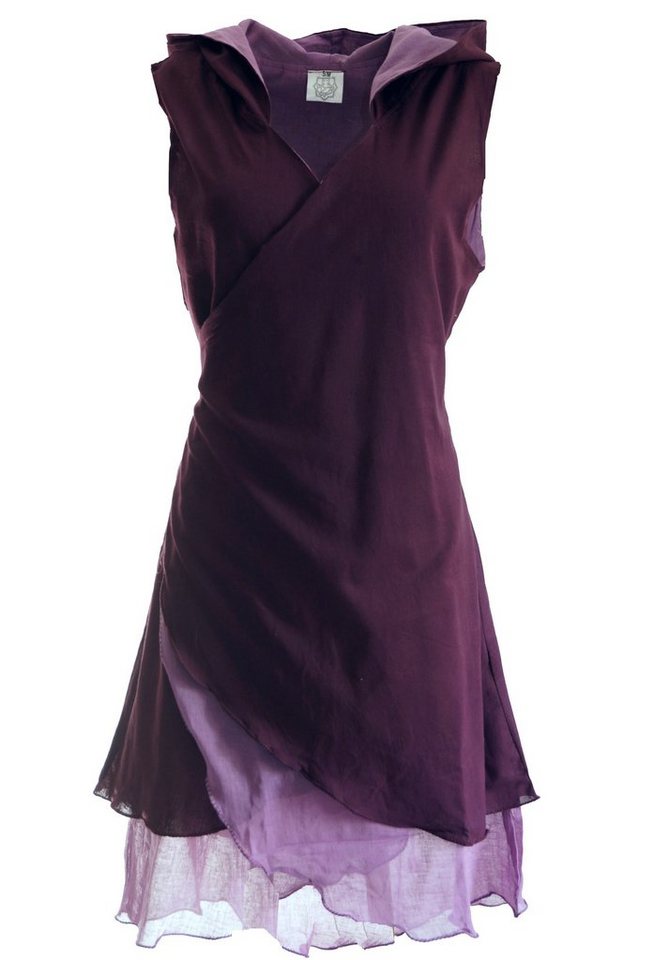 Guru-Shop Longbluse Wickeltunika, Elfentunika mit Zipfelkapuze MA.. alternative Bekleidung von Guru-Shop