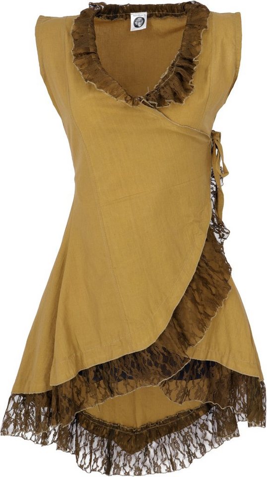 Guru-Shop Longbluse Wickeltunika mit Spitze - massala alternative Bekleidung Guru-Shop Longbluse Wickeltunika mit Spitze - massala alternative Bekleidung von Guru-Shop