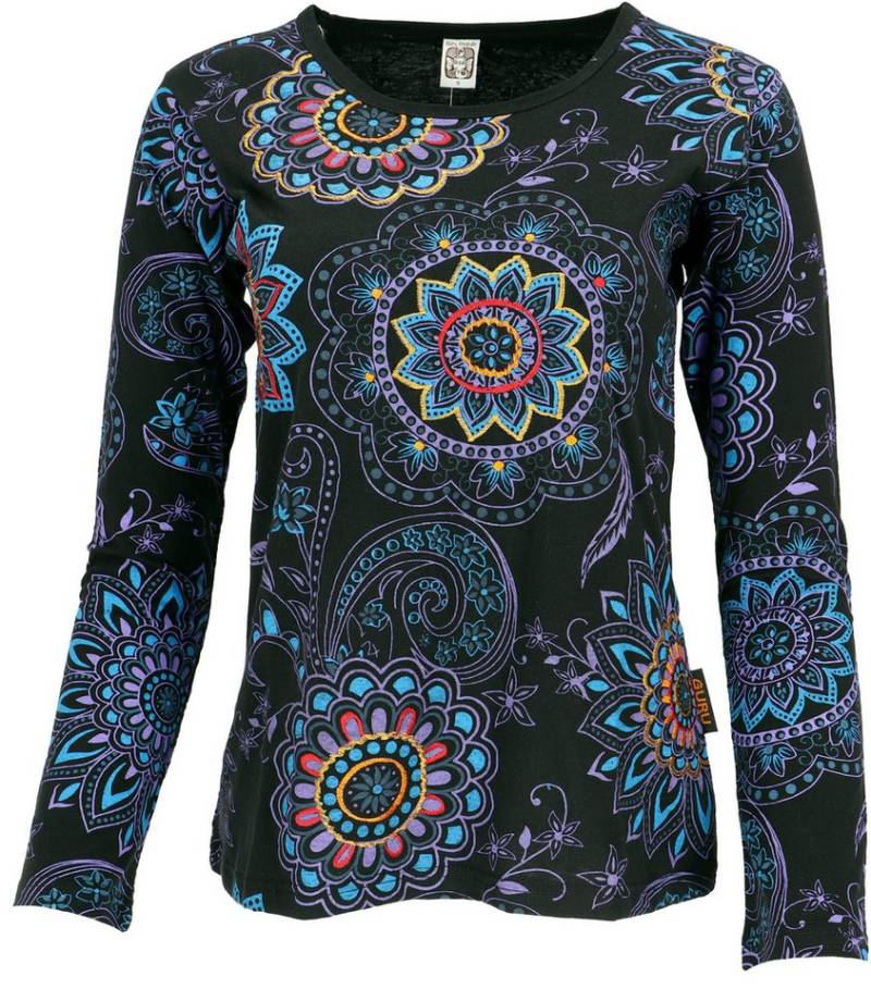 Guru-Shop Longsleeve Besticktes Langarmshirt Hippie chic Retro -.. alternative Bekleidung Guru-Shop Longsleeve Besticktes Langarmshirt Hippie chic Retro -.. alternative Bekleidung von Guru-Shop