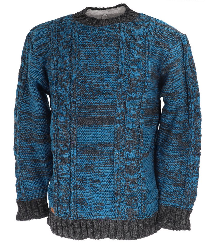 Guru-Shop Longsleeve Dicker Unisex Wollpullover mit Zopfmuster und.. von Guru-Shop