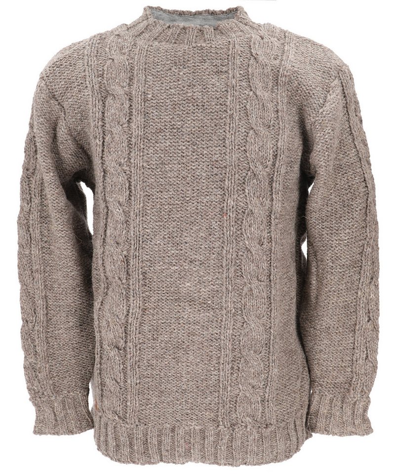Guru-Shop Longsleeve Dicker Unisex Wollpullover mit Zopfmuster und.. von Guru-Shop