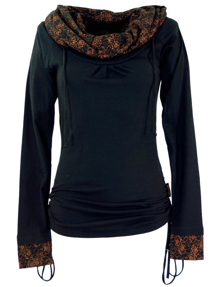 Guru-Shop Longsleeve Longshirt aus Bio-Baumwolle, Boho Shirt.. alternative Bekleidung von Guru-Shop