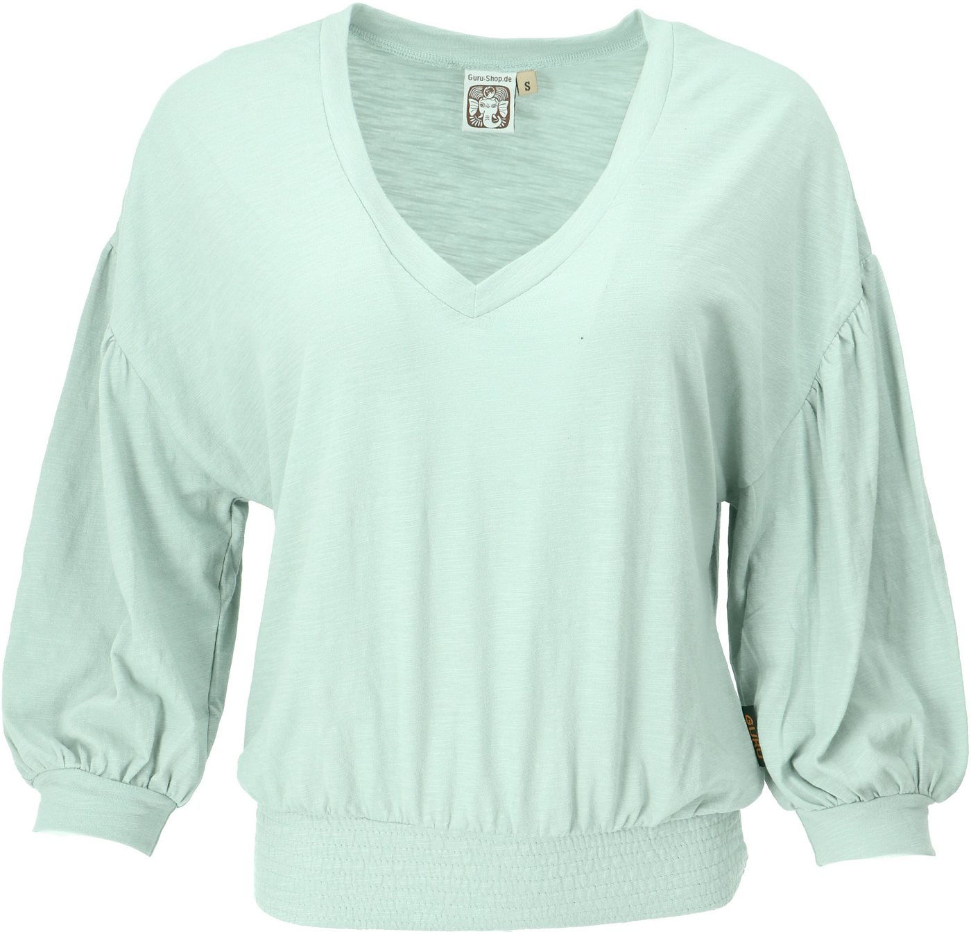 Guru-Shop Longsleeve Weites Basicshirt aus Bio-Baumwolle mit.. alternative Bekleidung von Guru-Shop