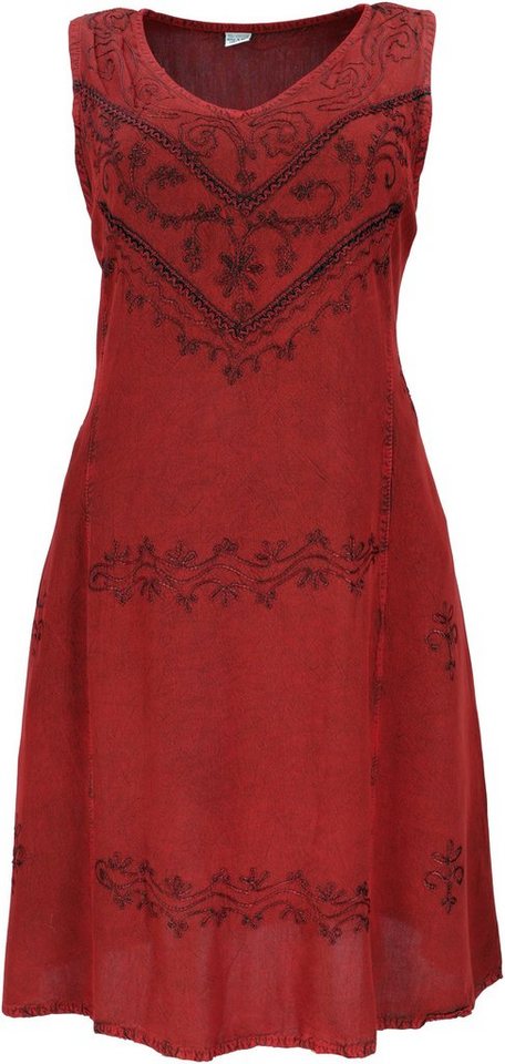 Guru-Shop Midikleid Besticktes Boho Sommerkleid, Midikleid,.. alternative Bekleidung von Guru-Shop