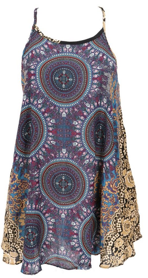 Guru-Shop Midikleid Boho Dashiki Minikleid, Trägerkleid,.. alternative Bekleidung von Guru-Shop