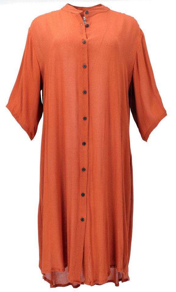 Guru-Shop Midikleid Boho Hemdkleid, lange Viscose Crepe Tunika -.. alternative Bekleidung von Guru-Shop