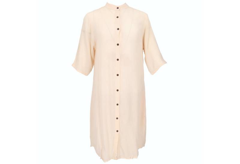 Guru-Shop Midikleid Boho Hemdkleid, lange Viskose Crepe Tunika -.. alternative Bekleidung von Guru-Shop