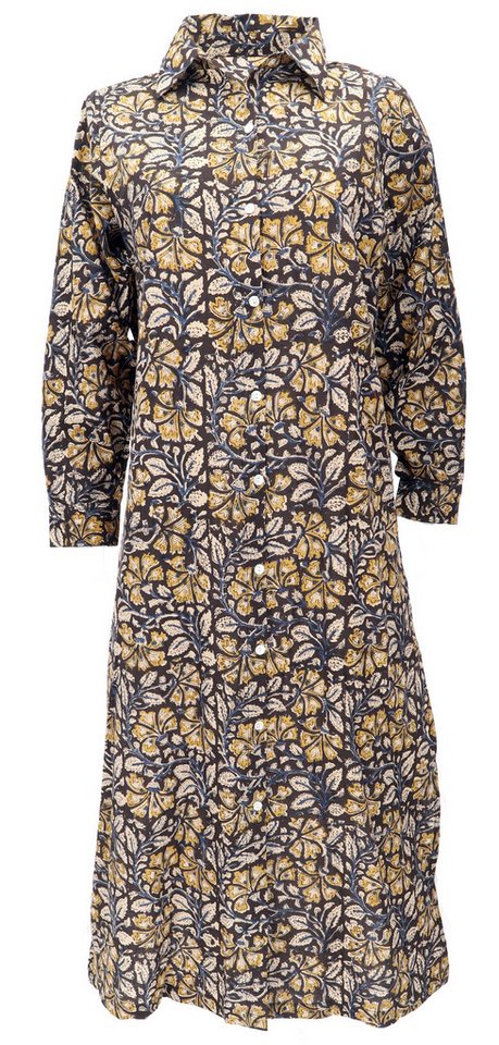 Guru-Shop Midikleid Boho Hemdkleid, lange geschlitzte Tunika.. alternative Bekleidung Guru-Shop Midikleid Boho Hemdkleid, lange geschlitzte Tunika.. alternative Bekleidung von Guru-Shop