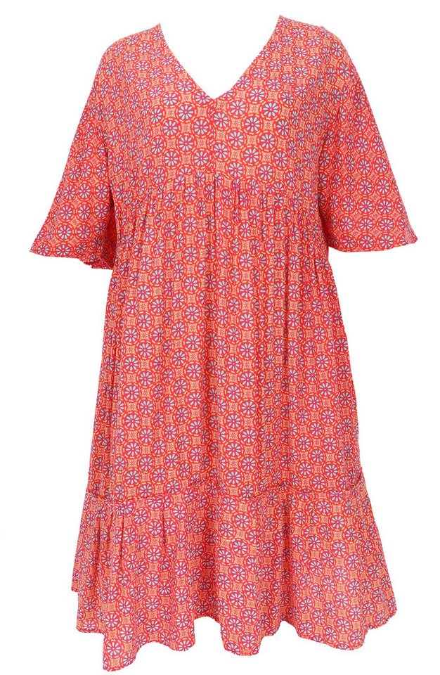 Guru-Shop Midikleid Boho Kurzarm Sommerkleid, Maxikleid,.. alternative Bekleidung von Guru-Shop