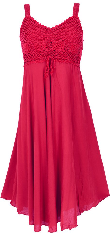 Guru-Shop Midikleid Boho Minikleid, Häkelkleid, Sommerkleid,.. alternative Bekleidung von Guru-Shop
