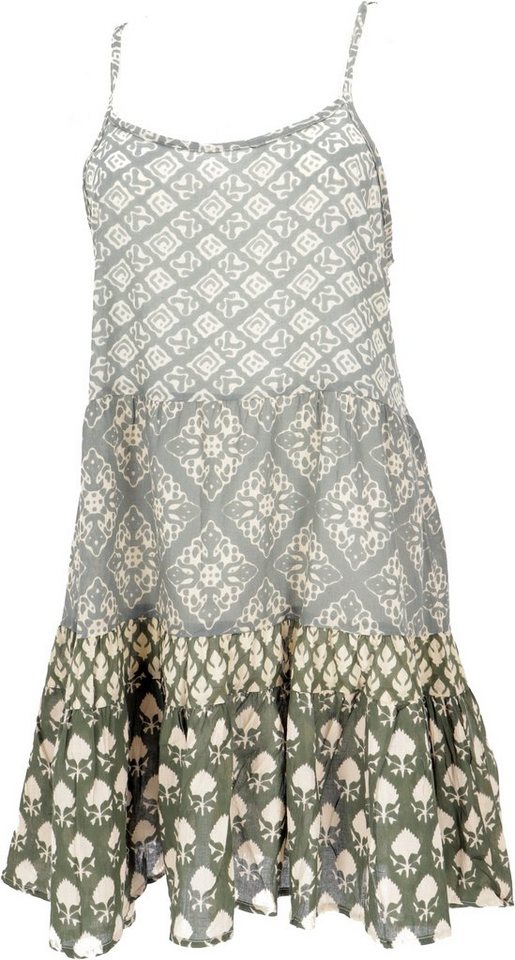 Guru-Shop Midikleid Boho Minikleid, luftiges Stufenkleid aus.. alternative Bekleidung von Guru-Shop