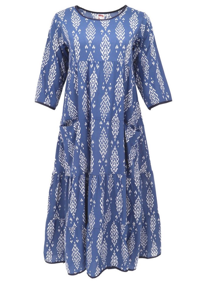 Guru-Shop Midikleid Boho Sommerkleid, bedrucktes wadenlanges Kleid.. alternative Bekleidung von Guru-Shop