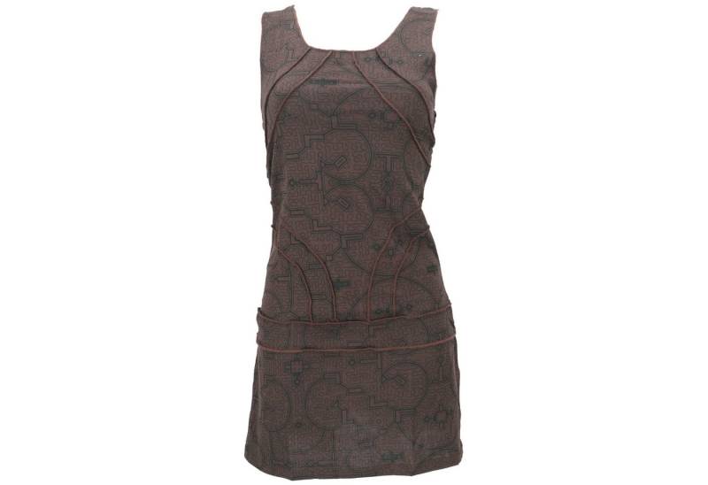 Guru-Shop Midikleid Ethno Minikleid, Festival Goakleid mit Overlock.. alternative Bekleidung Guru-Shop Midikleid Ethno Minikleid, Festival Goakleid mit Overlock.. alternative Bekleidung von Guru-Shop