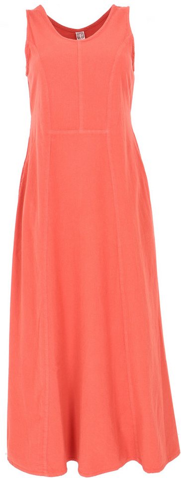 Guru-Shop Midikleid Langes Kleid, Baumwoll-Sommerkleid - koralle von Guru-Shop
