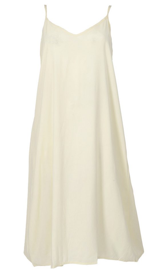Guru-Shop Midikleid Midikleid, Sommerkleid, Trägerkleid - creme alternative Bekleidung von Guru-Shop