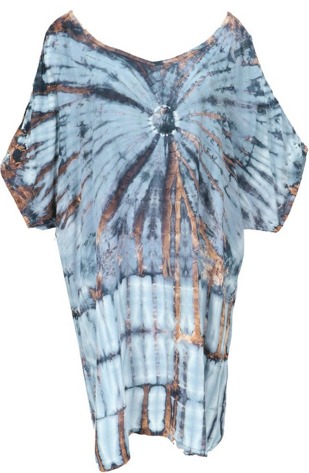 Guru-Shop Midikleid Schulterfreies Batikdress, Cold Shoulder.. Festival, Ethno Style, Hippie, alternative Bekleidung von Guru-Shop