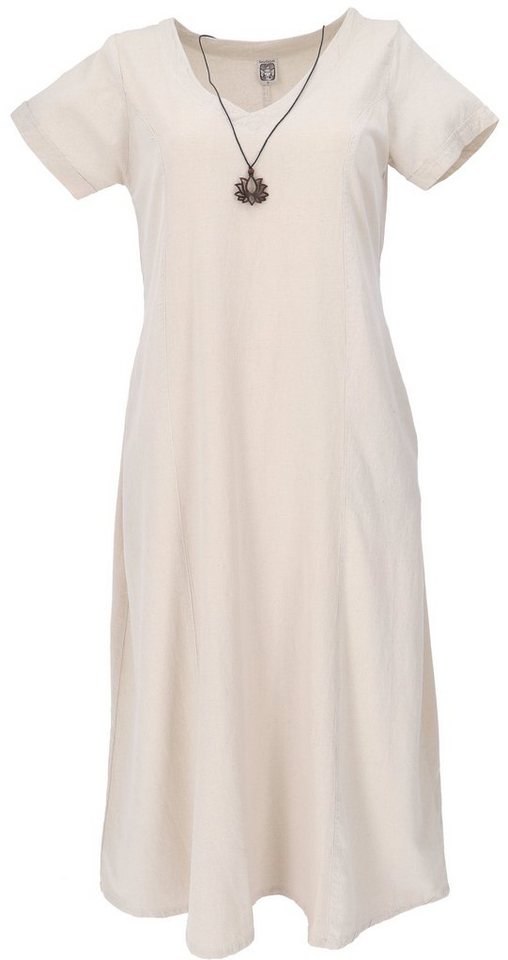 Guru-Shop Midikleid Weiches bequemes Baumwollkleid, Sommerkleid mit.. von Guru-Shop