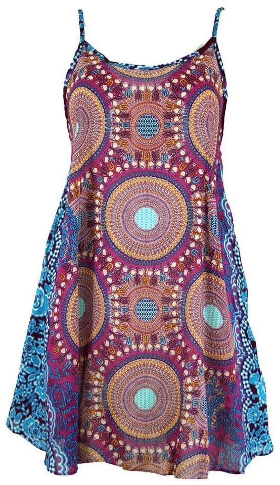 Guru-Shop Midikleid Boho Dashiki Minikleid, Trägerkleid,.. alternative Bekleidung von Guru-Shop