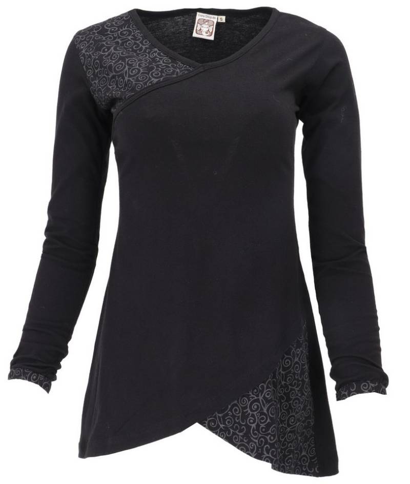 Guru-Shop Midikleid Hippie Minikleid Boho chic, Tunika - schwarz alternative Bekleidung von Guru-Shop