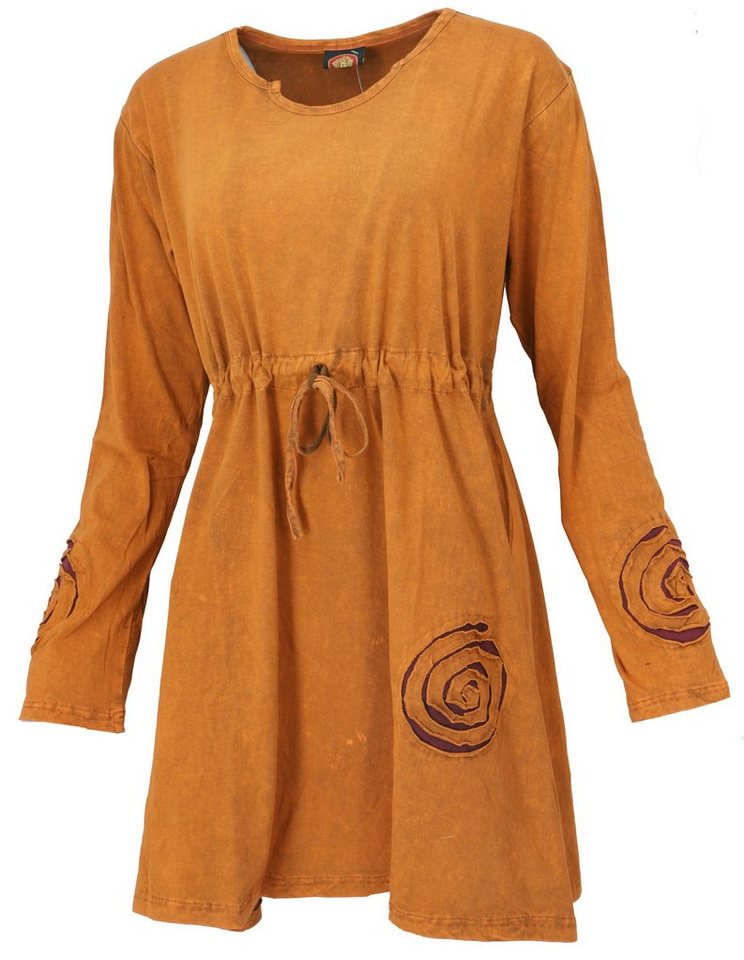 Guru-Shop Midikleid Hippie Minikleid Boho chic Spirale, Tunika -.. alternative Bekleidung von Guru-Shop