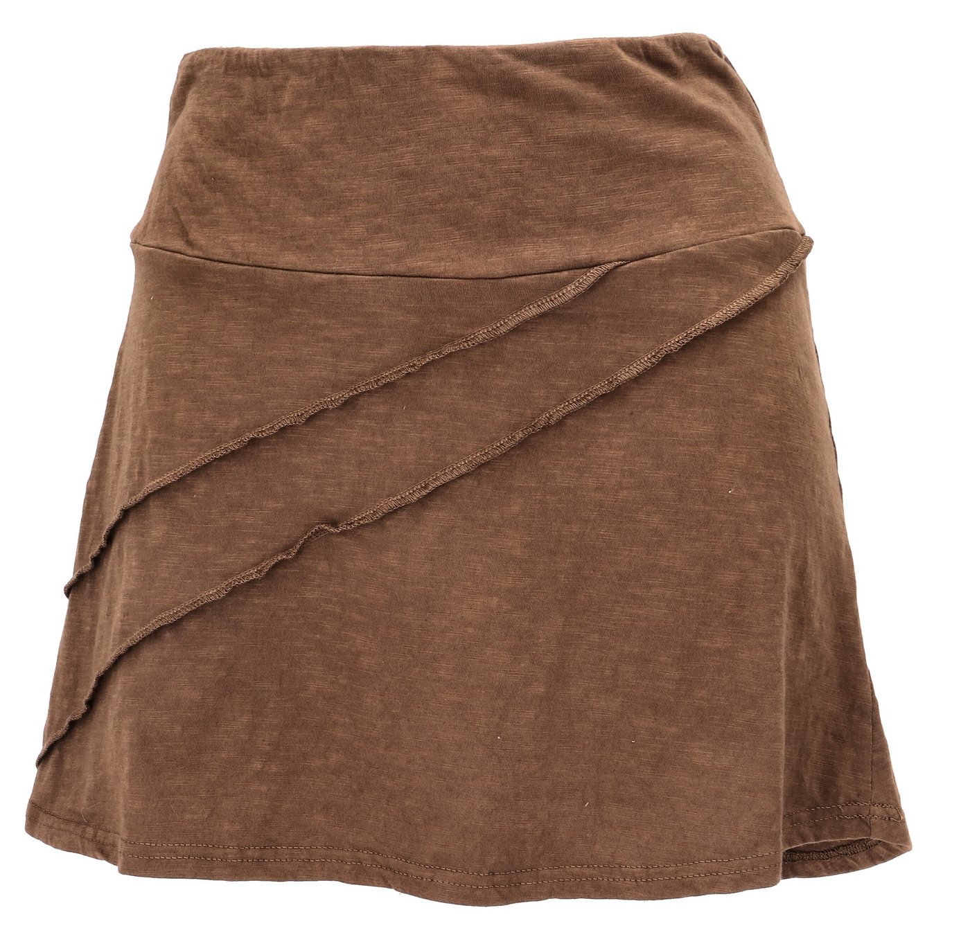Guru-Shop Minirock Bequemer Minirock mit Overlock - caramel alternative Bekleidung von Guru-Shop