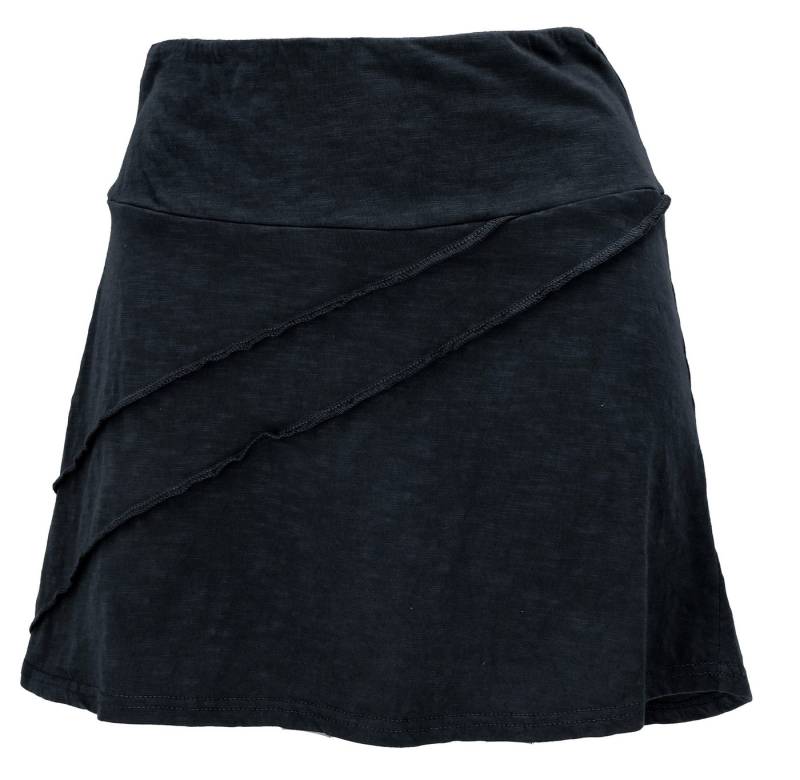 Guru-Shop Minirock Bequemer Minirock mit Overlock - schwarz alternative Bekleidung von Guru-Shop