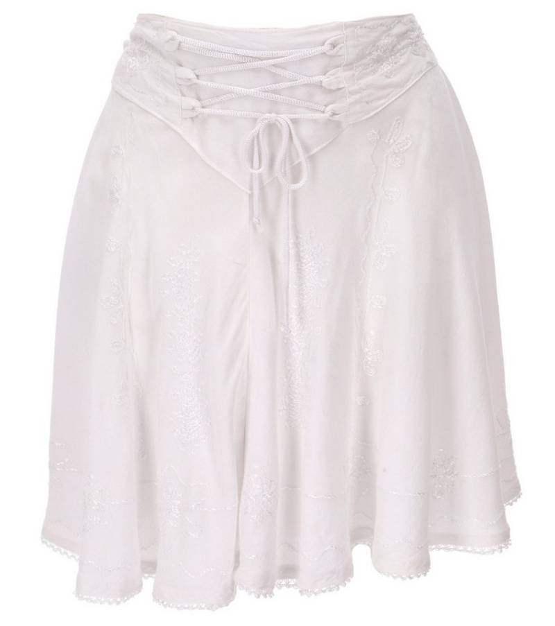 Guru-Shop Minirock Bestickter Boho Minirock - weiß alternative Bekleidung von Guru-Shop